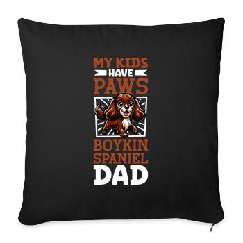 Papa épagneul Boykin - Housse de coussin décorative 45 x 45 cm - noir - Devant