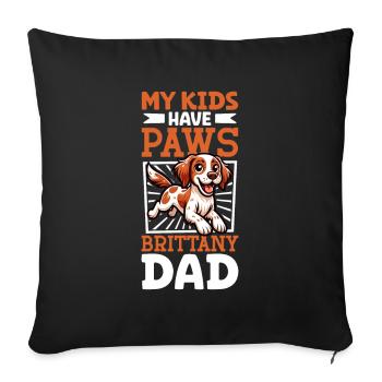 Epagneul Breton Papa - Housse de coussin décorative 45 x 45 cm - noir - Devant