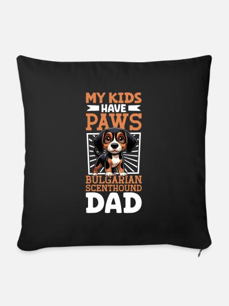 Bulgaarse Scenthound Papa - Sierkussenhoes, 45 x 45 cm - zwart
