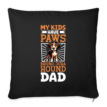 Papa chien du Jura - Housse de coussin décorative 45 x 45 cm - noir - Devant