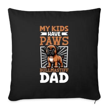 Papa bullmastiff - Housse de coussin décorative 45 x 45 cm - noir - Devant