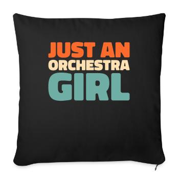 Orchester Just An Orchestra Girl - Sofa pillowcase 17,3'' x 17,3'' (45 x 45 cm) - black - Front