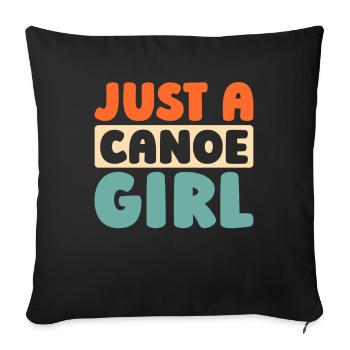 canoë canoë juste une fille de canoë - Housse de coussin décorative 45 x 45 cm - noir - Devant