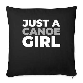 canoë canoë juste une fille de canoë - Housse de coussin décorative 45 x 45 cm - noir - Devant
