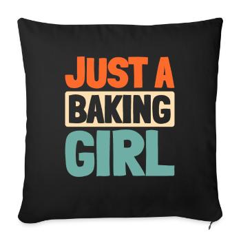 Boulangerie Boulangerie Juste une boulangère - Housse de coussin décorative 45 x 45 cm - noir - Devant
