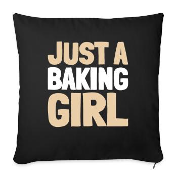 Boulangerie Boulangerie Juste une boulangère - Housse de coussin décorative 45 x 45 cm - noir - Devant
