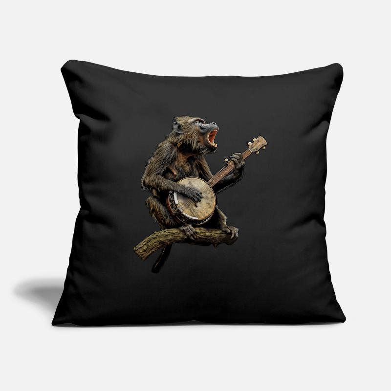 Baboon Monkey Bluegrass Banjo Player Sofa pillowcase 17,3'' x 17,3'' (45 x 45 cm)