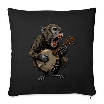Baboon Monkey Bluegrass Banjo Player - Sofa pillowcase 17,3'' x 17,3'' (45 x 45 cm) - black - Front