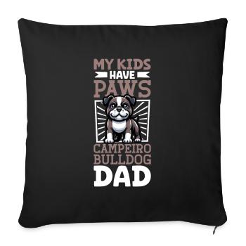 Campeiro Bulldog Dad - Sofa pillowcase 17,3'' x 17,3'' (45 x 45 cm) - black - Front