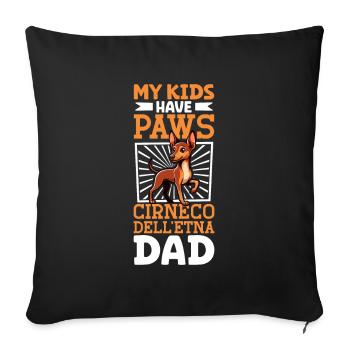 Cirneco dell’Etna Papa - Housse de coussin décorative 45 x 45 cm - noir - Devant