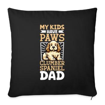 Clumber Spaniel Papa - Sofakissenbezug 45 x 45 cm - Schwarz - Vorne