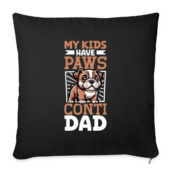 Continental Bulldog Papa - Sofakissenbezug 45 x 45 cm - Schwarz - Vorne