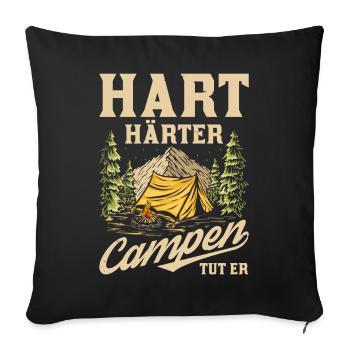 Tent Camping Camping - Sofa pillowcase 17,3'' x 17,3'' (45 x 45 cm) - black - Front