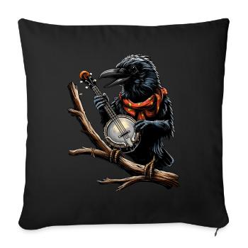 Crow Raven Bluegrass Banjo Player - Sofa pillowcase 17,3'' x 17,3'' (45 x 45 cm) - black - Front