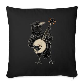 Crow Raven Bluegrass Banjo Player - Sofa pillowcase 17,3'' x 17,3'' (45 x 45 cm) - black - Front