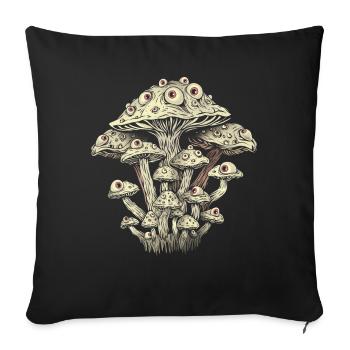 Weirdcore Aesthetics Mushroom Eyeballs Strangecore Grung - Sofa pillowcase 17,3'' x 17,3'' (45 x 45 cm) - black - Front