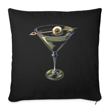 Weirdcore Aesthetic Eyeball Cocktail Strangeco - Sofa pillowcase 17,3'' x 17,3'' (45 x 45 cm) - black - Front