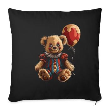 Clowncore Aesthetic Clown Bear Balloon Creepy Got - Sofa pillowcase 17,3'' x 17,3'' (45 x 45 cm) - black - Front