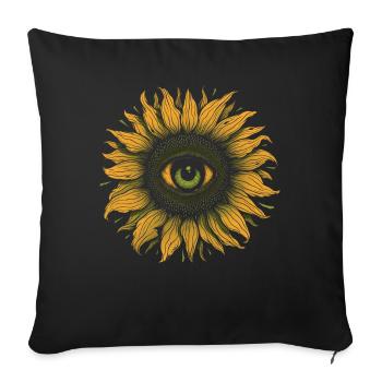 Weirdcore Aesthetic Sunflower Eye Creepy Str - Sofa pillowcase 17,3'' x 17,3'' (45 x 45 cm) - black - Front