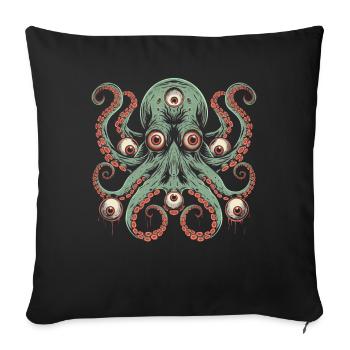 Weirdcore Aesthetic Octopus Eyeballs Cthulhu St - Sofa pillowcase 17,3'' x 17,3'' (45 x 45 cm) - black - Front