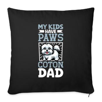 Coton de Tulear Papa - Housse de coussin décorative 45 x 45 cm - noir - Devant