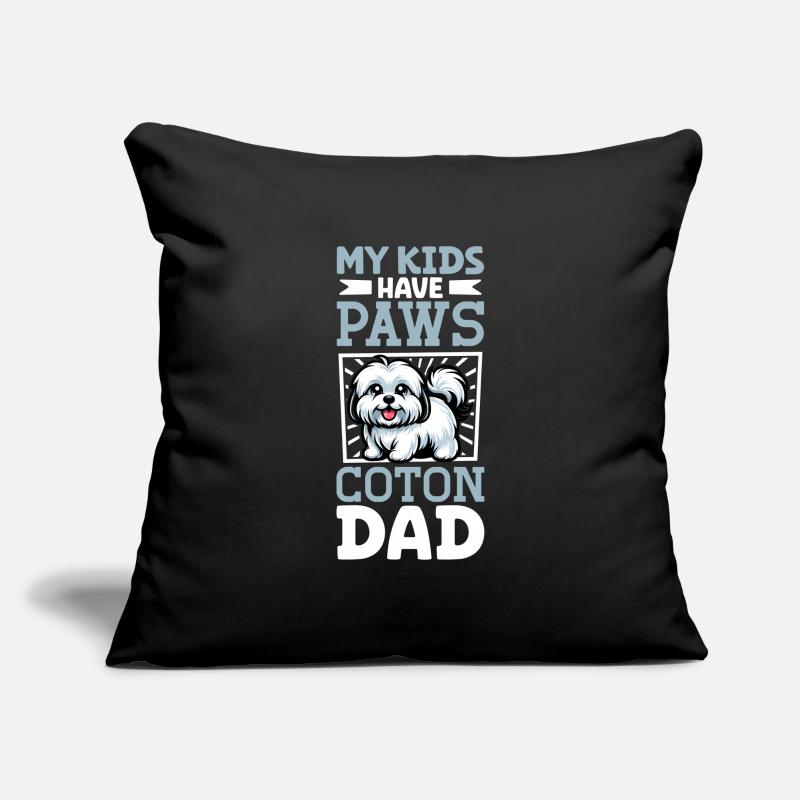 Coton de Tulear Papa Housse de coussin décorative 45 x 45 cm
