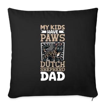 Holländischer Schäferhund Papa - Sofakissenbezug 45 x 45 cm - Schwarz - Vorne