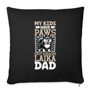 Laïka de Sibérie orientale Papa - Housse de coussin décorative 45 x 45 cm - noir - Devant