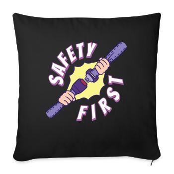 Safety First Safety Belt - Sofa pillowcase 17,3'' x 17,3'' (45 x 45 cm) - black - Front