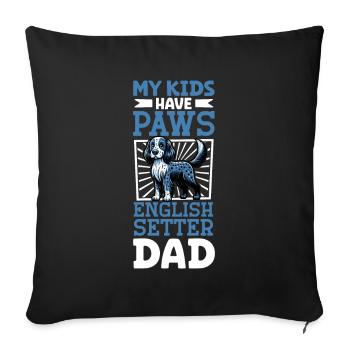 Papa setter anglais - Housse de coussin décorative 45 x 45 cm - noir - Devant