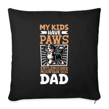 Entlebucher Chien de montagne papa - Housse de coussin décorative 45 x 45 cm - noir - Devant