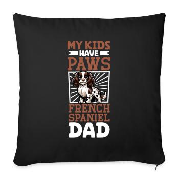 Epagneul Français Papa - Sofa pillowcase 17,3'' x 17,3'' (45 x 45 cm) - black - Front