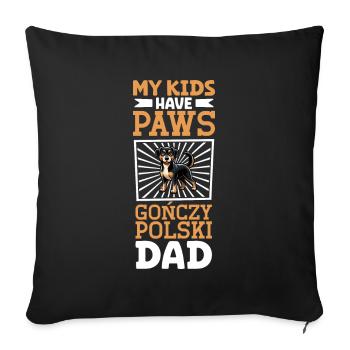 Gonczy Polski Papa - Sofa pillowcase 17,3'' x 17,3'' (45 x 45 cm) - black - Front
