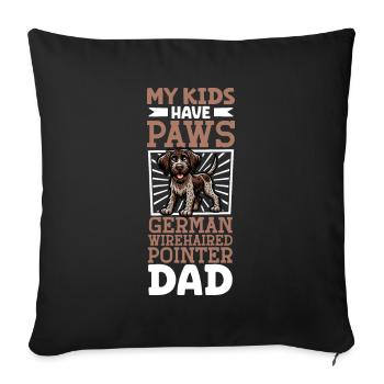 German Wirehaired Dad - Sofa pillowcase 17,3'' x 17,3'' (45 x 45 cm) - black - Front
