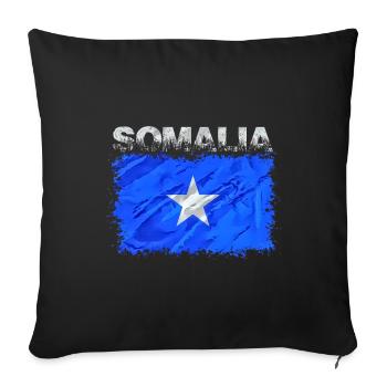 Somalia - Sofa pillowcase 17,3'' x 17,3'' (45 x 45 cm) - black - Front