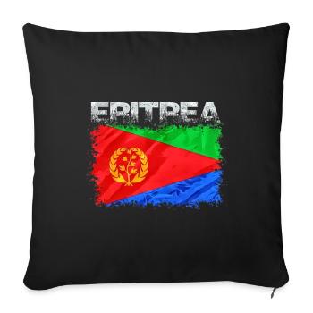 Eritrea - Sofa pillowcase 17,3'' x 17,3'' (45 x 45 cm) - black - Front