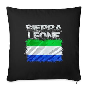 Sierra Leone - Sofa pillowcase 17,3'' x 17,3'' (45 x 45 cm) - black - Front