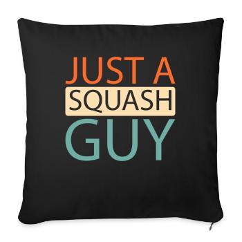 Squash Just A Squash Guy - Sofakissenbezug 45 x 45 cm - Schwarz - Vorne
