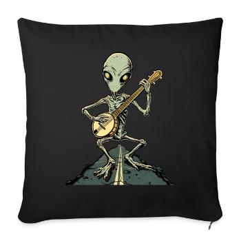 Dover Dämon Kryptide Kryptozoologie Bluegrass Banj - Sofakissenbezug 45 x 45 cm - Schwarz - Vorne