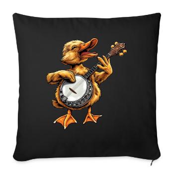 Ducks Farm Animal Farmer Joueur de banjo Bluegrass - Housse de coussin décorative 45 x 45 cm - noir - Devant