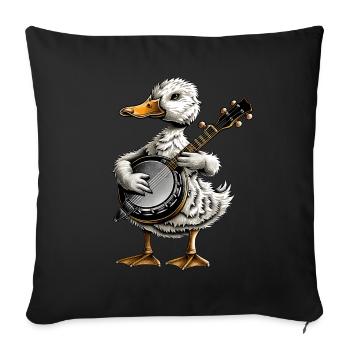 Ducks Farm Animal Farmer Joueur de banjo Bluegrass - Housse de coussin décorative 45 x 45 cm - noir - Devant