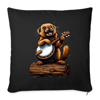 Ferret Pet Bluegrass Banjo Player - Sofa pillowcase 17,3'' x 17,3'' (45 x 45 cm) - black - Front