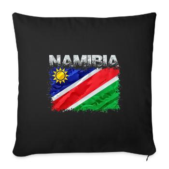 Namibia - Sofa pillowcase 17,3'' x 17,3'' (45 x 45 cm) - black - Front