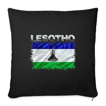 Lesotho - Housse de coussin décorative 45 x 45 cm - noir - Devant