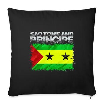 Sao Tome Principe - Sofa pillowcase 17,3'' x 17,3'' (45 x 45 cm) - black - Front