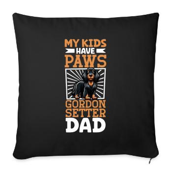 Gordon Setter Papa - Housse de coussin décorative 45 x 45 cm - noir - Devant