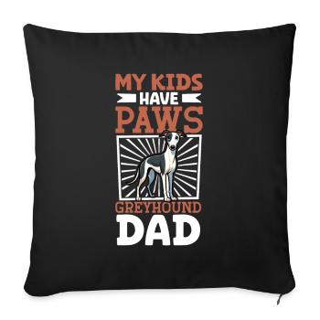 Greyhound Papa - Sofakissenbezug 45 x 45 cm - Schwarz - Vorne