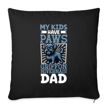 Griffon Nivernais Papa - Housse de coussin décorative 45 x 45 cm - noir - Devant