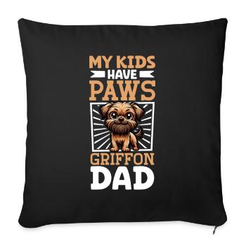 Griffon Bruxellois Papa - Sofakissenbezug 45 x 45 cm - Schwarz - Vorne