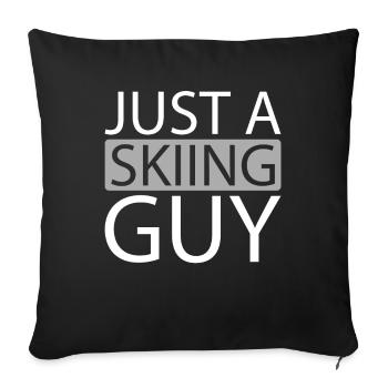 Skiing Après Ski Just A Skiing Guy - Sofa pillowcase 17,3'' x 17,3'' (45 x 45 cm) - black - Front